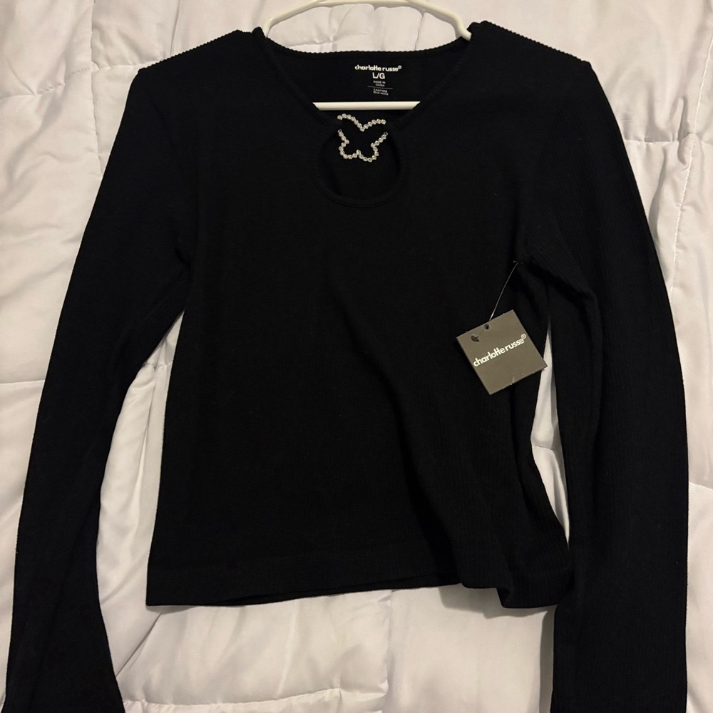 Charlotte Russe Rhinestone Butterfly Top